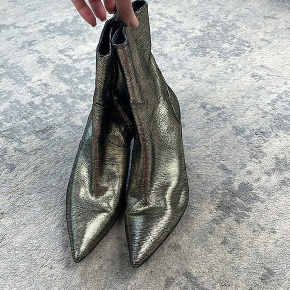IRO Metallic Davy Ankle Boots Stiletto Heel Silver Sz 41 - Picture 6 of 15